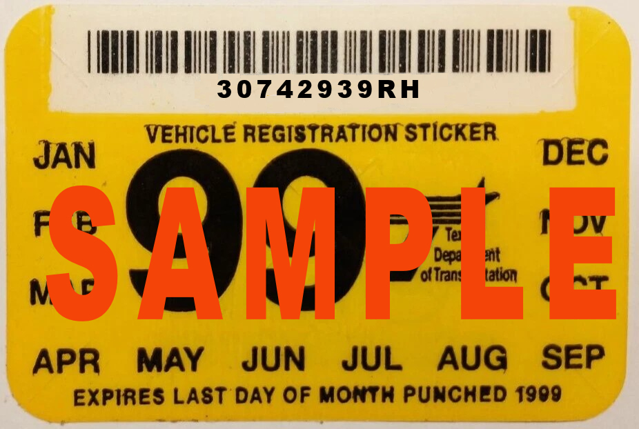 (image for) 1999 Texas inspection sticker